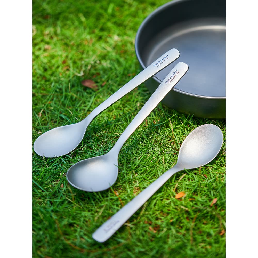 Colher de titânio puro colher de alimentação doméstica colher de liga de titânio viagem ao ar livre portátil talheres de