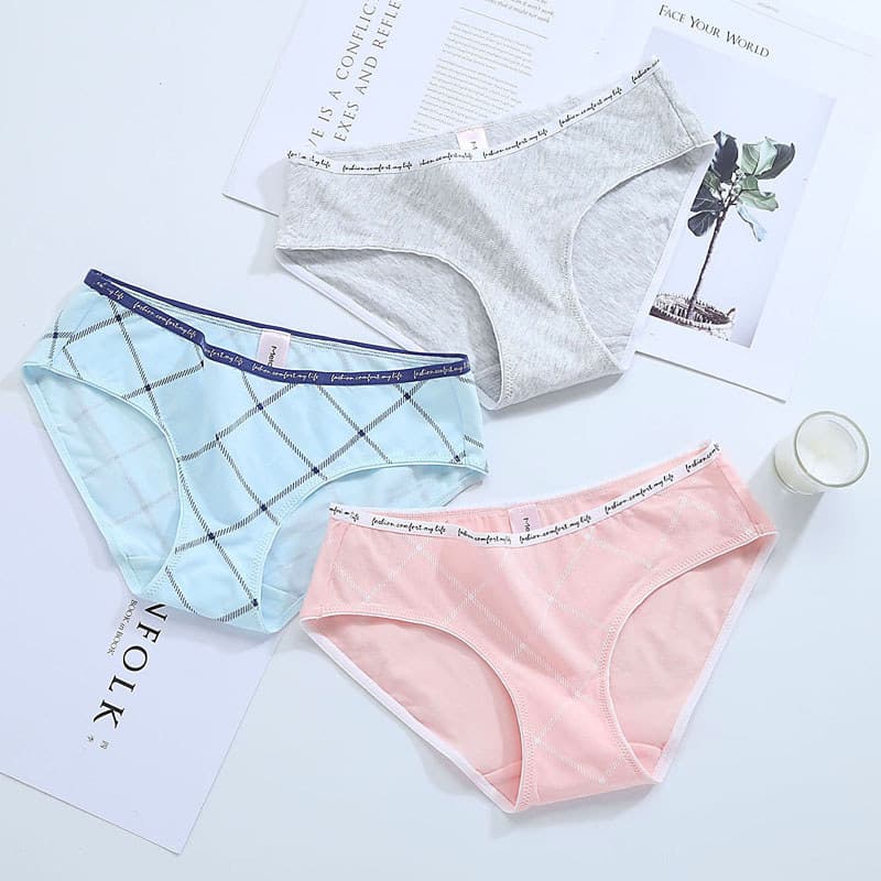 Roupa interior feminina juventude algodão simples sem costura confortável respirável menina japonês cor lisa inferior ve