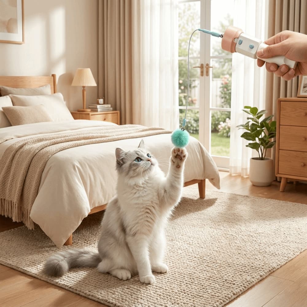 Teaser Elétrico Para Gatos , Varinha Interativa De Entretenimento Criativo , Brinquedo Retrátil Lançador De Gato USB