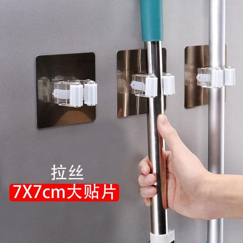 7 pasta de parede varanda banheiro mop rack vassoura mop rack de armazenamento sem perfuração gancho clipe