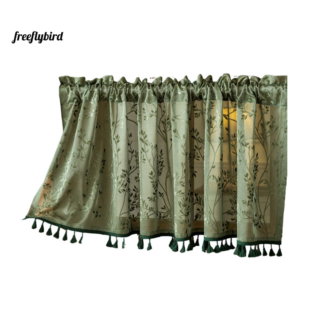 Tratamento De Janela De Banheiro Estilo Country Fz , Cortinas De Cozinha Boêmias Com Borlas