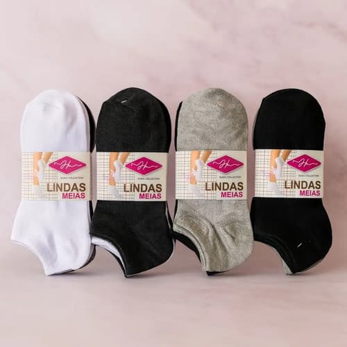Kit 12 Meias Femininas Soquete Cano Curto Confortável
