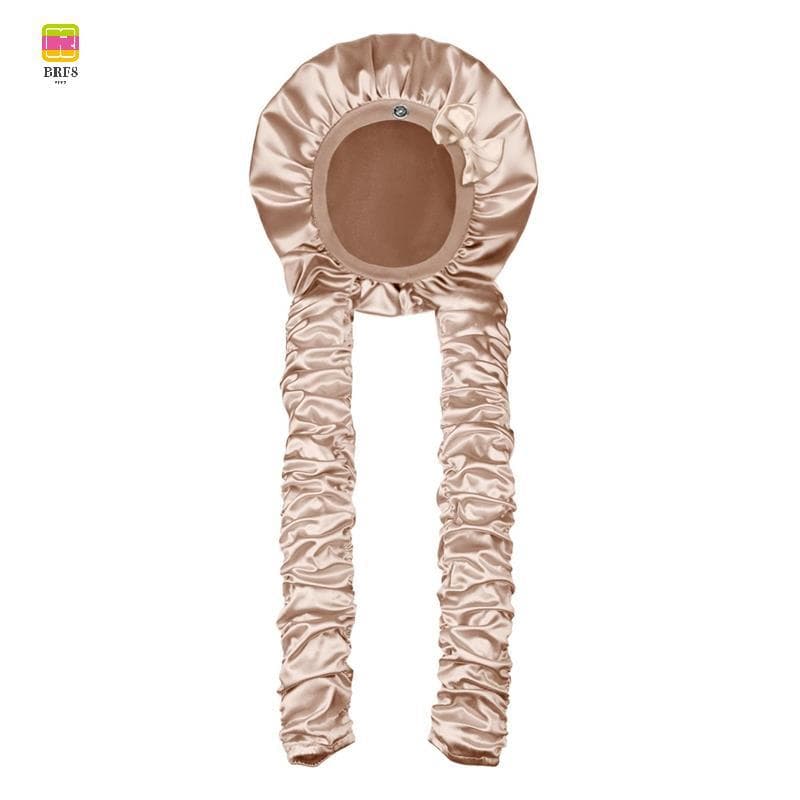 Para Dormir Ondulação De Gorro De Cetim , Design Antiderrapante Com Fitas Longas Tranças E Cabelos Longos Sem Calor