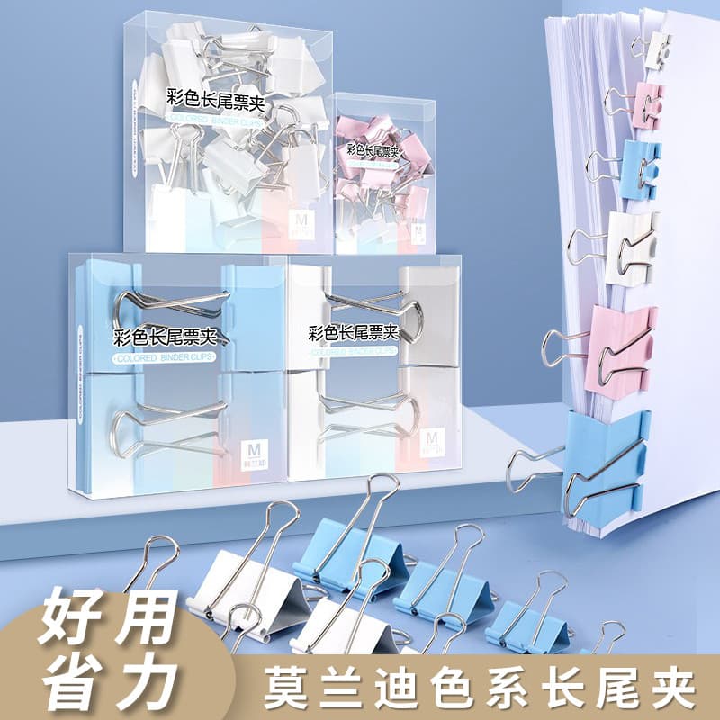 Morandi Color Dovetail Clip Color Clip Long Tail Clip Metal Iron Ticket Grande Médio Pequeno Tamanho Bill Ferr