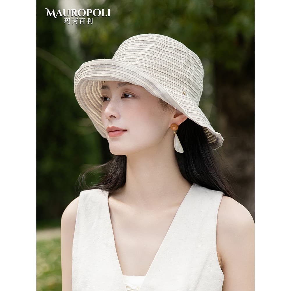 2026 novo estilo balde chapéu feminino verão moda All-Match estilo japonês chapéu de sol viagem ao ar livre Curling bord