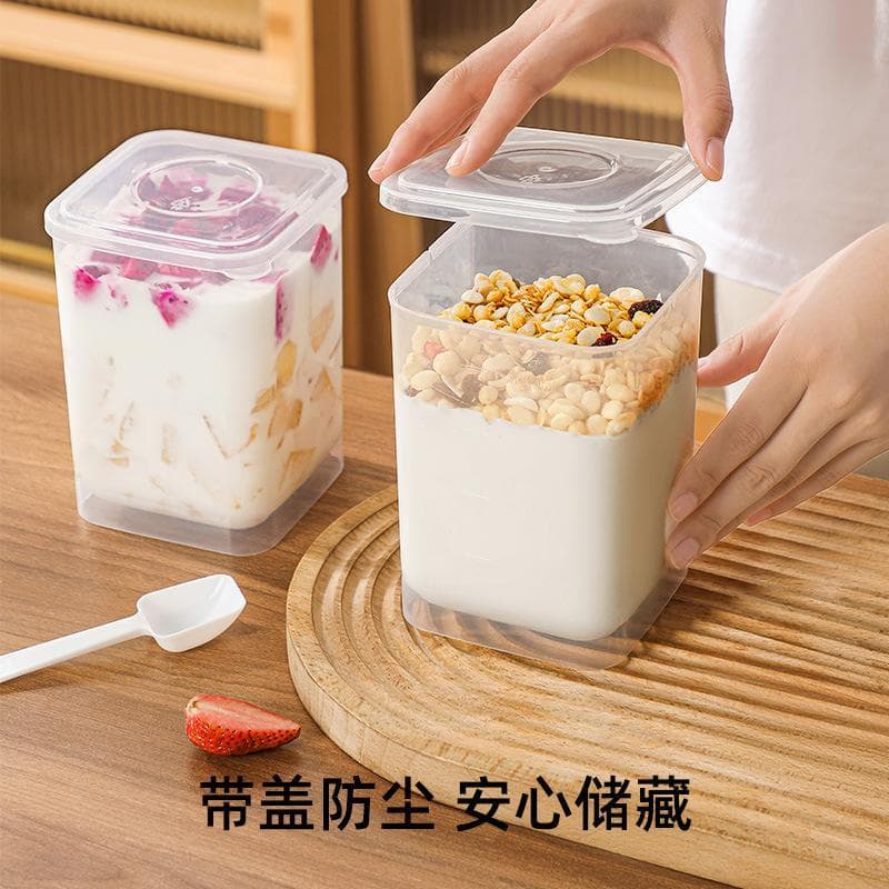 Copo de iogurte japonês caixa de manutenção fresca recipiente de fermentação de iogurte caseiro com tampa frasco de manu