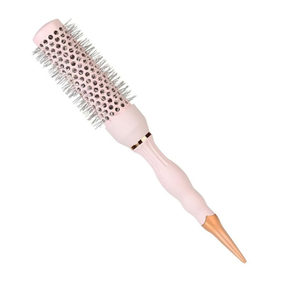 Escova de Cabelo Térmica Profissional Vazada Rosa com Cerdas Nylon 50mm Antifrizz e mais Brilho