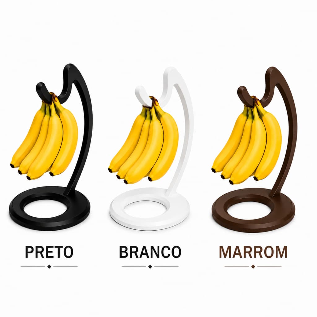 Suporte para Cacho de Banana com Base Estável Porta-Banana Fruteira Organizadora de Cozinha
