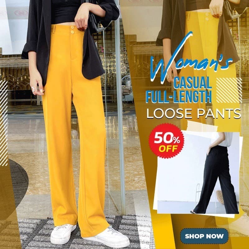 【Tecido Leve】[Elegant Design] X00EB Calça Cintura Alta Feminina/Calça Pantalona/Look Formal/Confortável