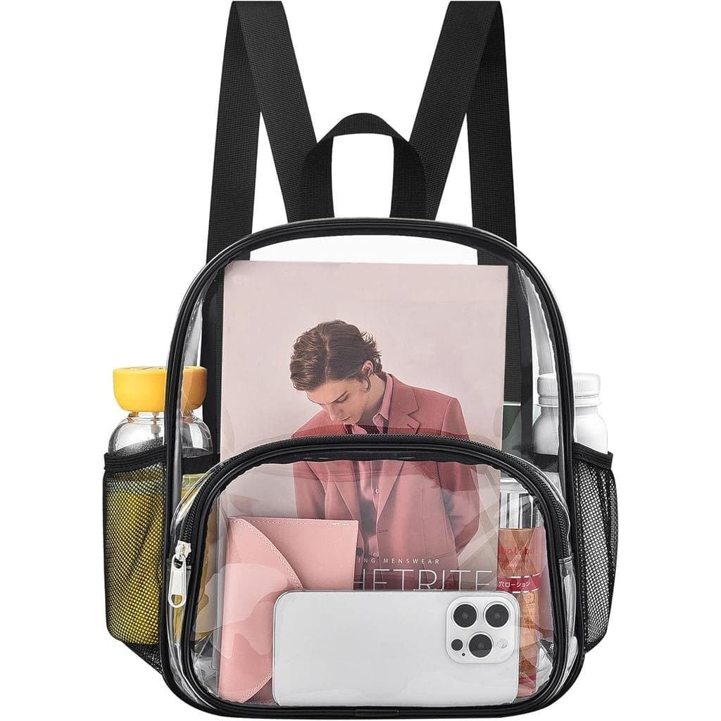 Mochila transparente adequada para eventos em estádios, em conformidade com as regulamentações do estádio, dimensões 12x