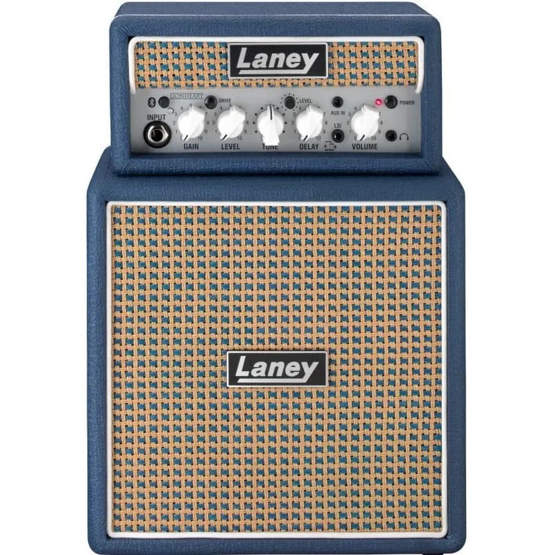 Mini Amplificador Laney Ministack p/ Guitarra, 2 Canais e Transistor, Azul