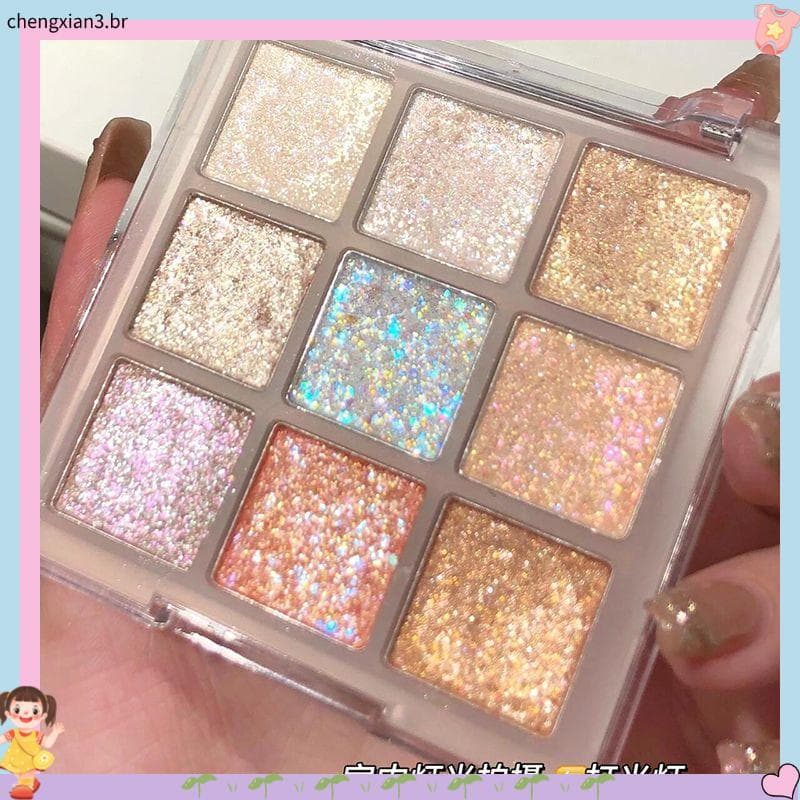 1.10.000 pessoas coleção galáxia querida champanhe iluminador sombra All-Match nove cores perolado completo brilhante br
