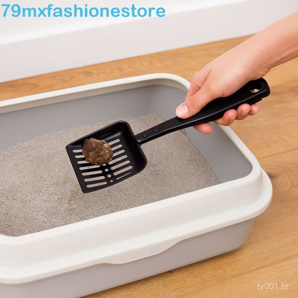 Coletor de Dejetos de Animais MXFASHIONESB, Pá Ergonômica Oca para Areia de Gato, Pá de Metal Larga para Lareira