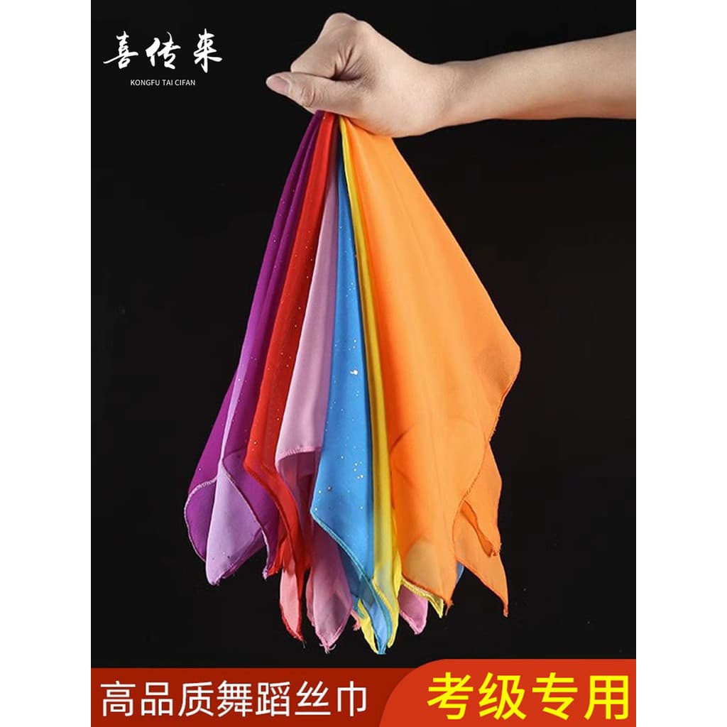 Lenços de seda para dança infantil, lenços de Chiffon para teste de dança, lenços de gaze, adereços de teste de desempen