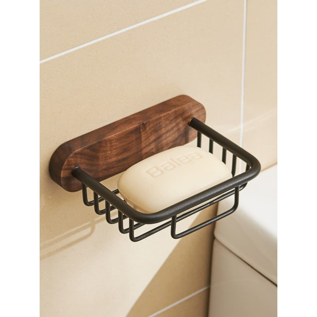 Caixa de sabão sem perfuração dreno rack saboneteira banheiro lavanderia piscina nogueira saboneteira fixado na parede c