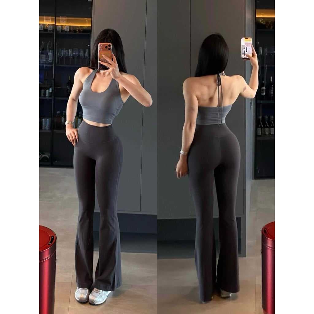 Calças largas de cintura alta primavera verão estilo fino cintura estreita mais magro olhar Hip Lift Yoga exterior usar