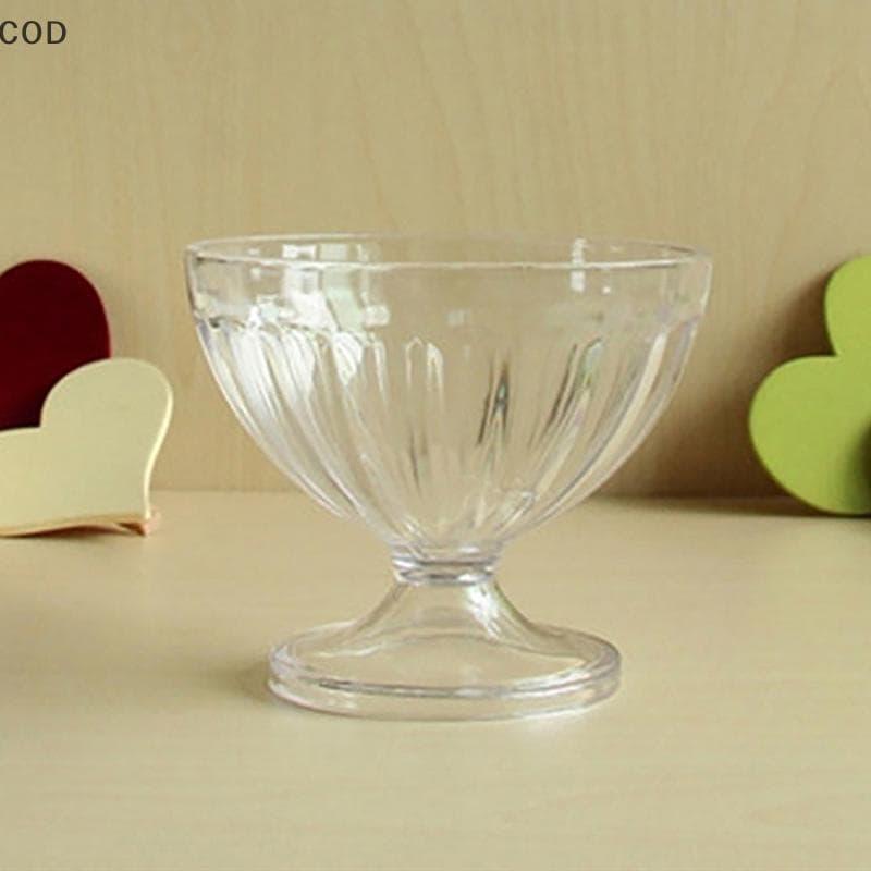 [gla] Tigela De Salada Transparente De 250ml Para Moinho De Sobremesa , Taça De Agitação , Copo De Sorvete Em Relevo Acr