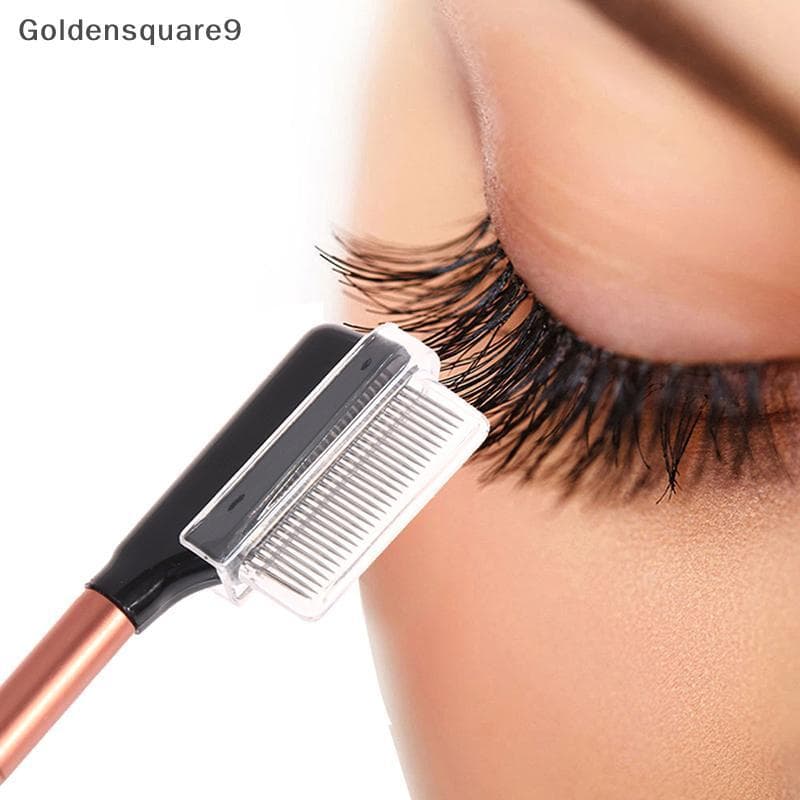 goldensquare9 1PC Pente De Cílios Sobrancelha Lash Escova Cosméticos Separador Aço Inoxidável Maquiagem Profissional T B