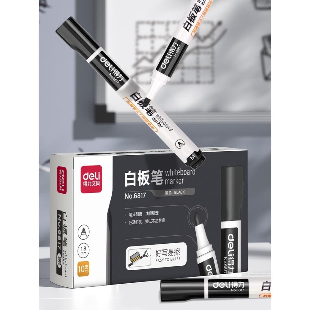 Caneta poderosa para quadro branco Caneta para quadro negro não tóxica para crianças Caneta para prancheta apagável à ba