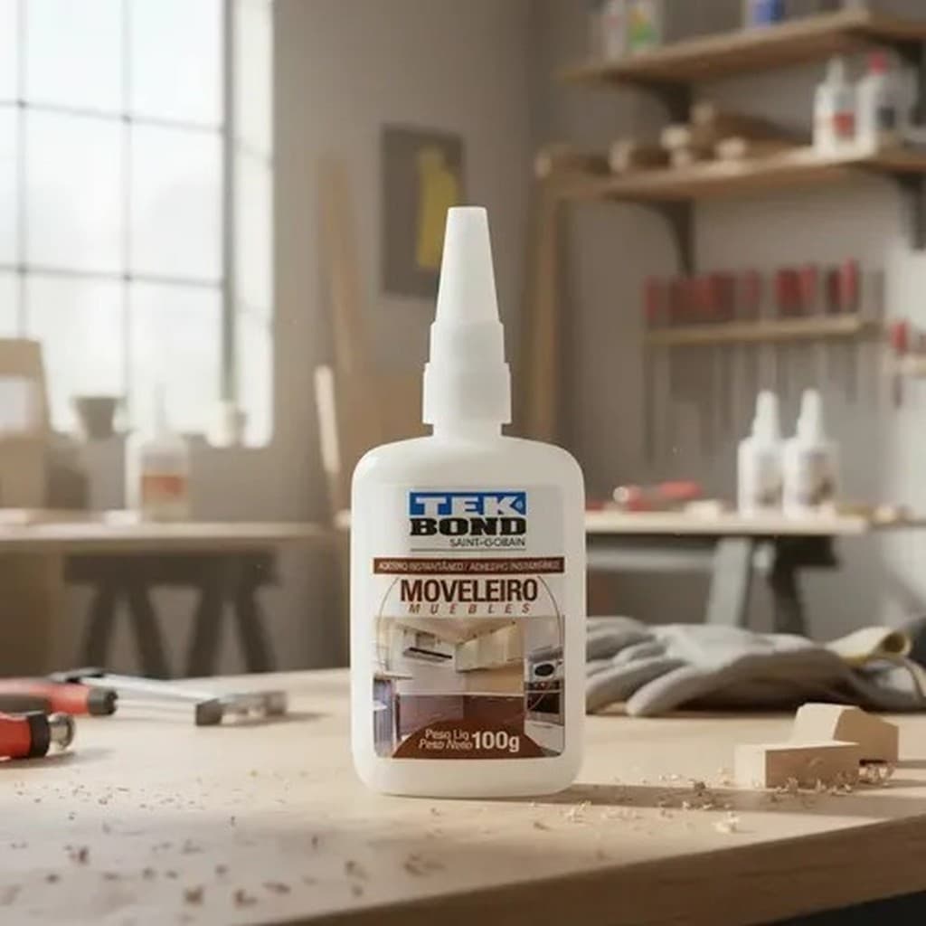 Cola Líquida Tekbond Moveleiro Para Madeira MDF 100g Compensado Metais Borracha Incolor Secagem Rápida