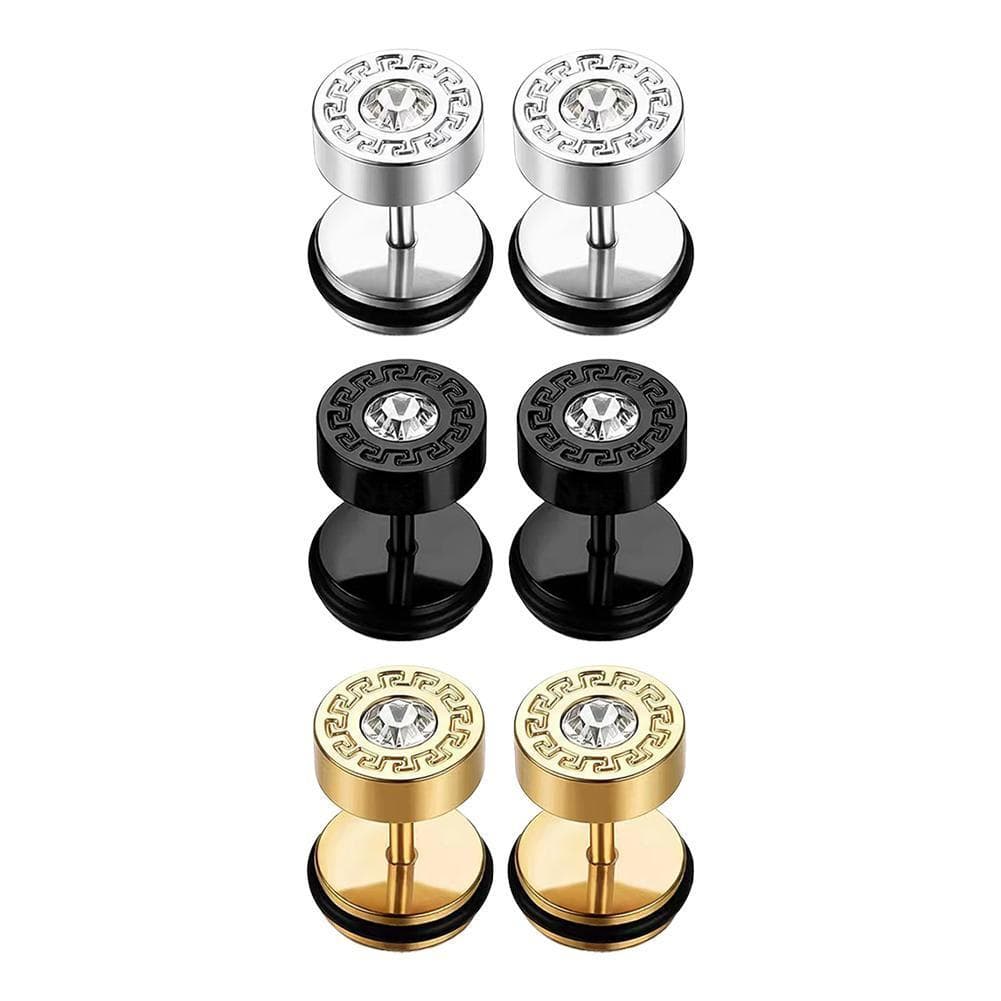 1 Par Design Personalizado Titânio Aço Zircão Brincos Femininos Festa Masculino Cubo Punk B4G9