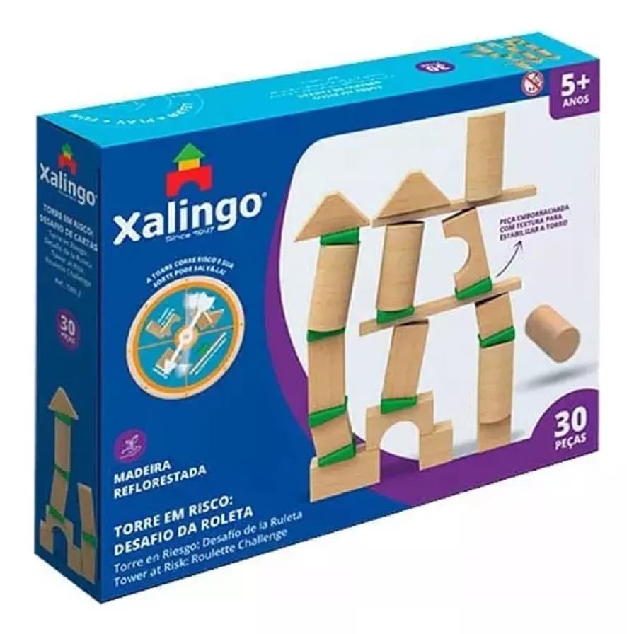 Brinquedo Torre Em Risco Desafio Da Roleta 30 Pçs Madeira Brinquedo infantil