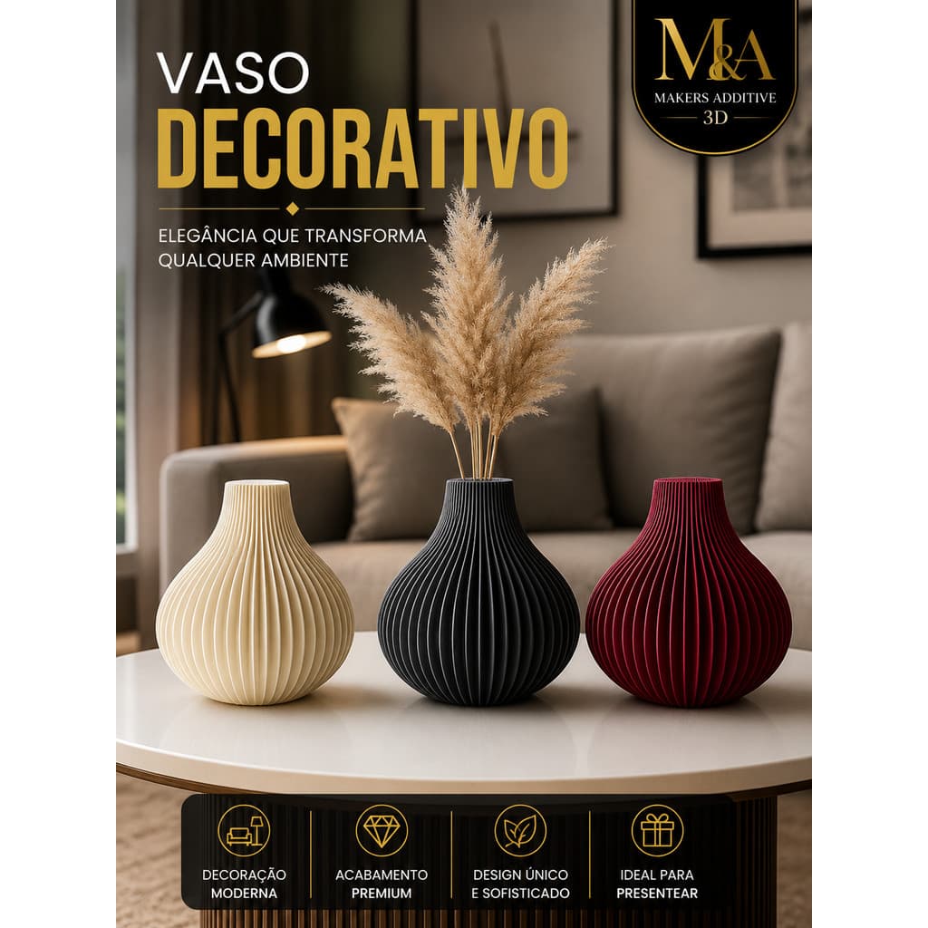 Vaso Decorativo Lançamento Rustico Design Curvo e Sofisticado Escultura Minimalista
