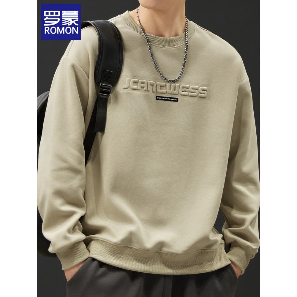 Lomon moletom masculino primavera outono em torno do pescoço camisa de manga comprida camiseta 2026 primavera novo estil