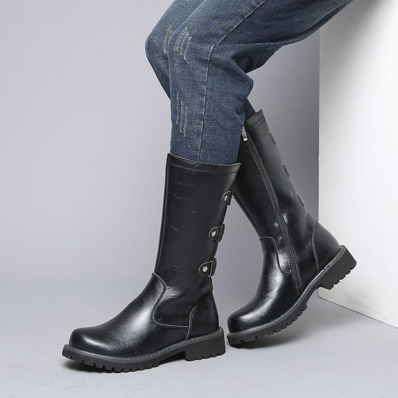 Outono botas de alta qualidade na moda Super longo botas com zíper lateral botas de equitação botas masculinas de alta q