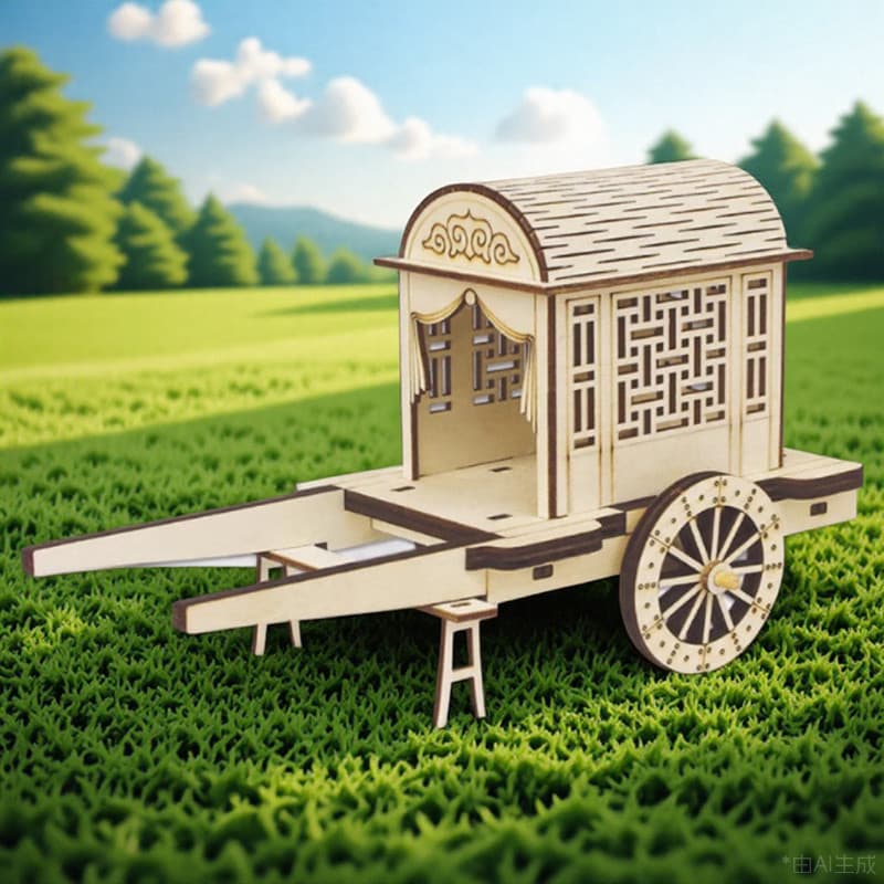 No carro modelo montado à mão 3d bloco de construção Vertical quebra-cabeça ornamentos antigos brinquedos de madeira ver