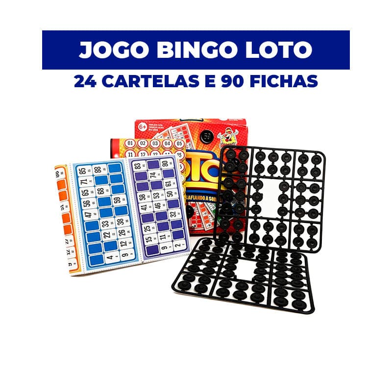 Jogo Bingo Loto Omotcha🎲✨|Bingo Infantil com 24 Cartelas e 90 Fichas, Educativo e Divertido +6 Anos