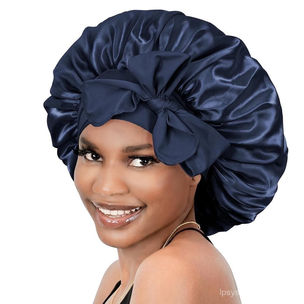 BONNET QUEEN Touca de Seda para Mulheres, Touca de Cetim para Cabelo, Touca Noturna, Lenço para Cabelos Cacheados com Fa