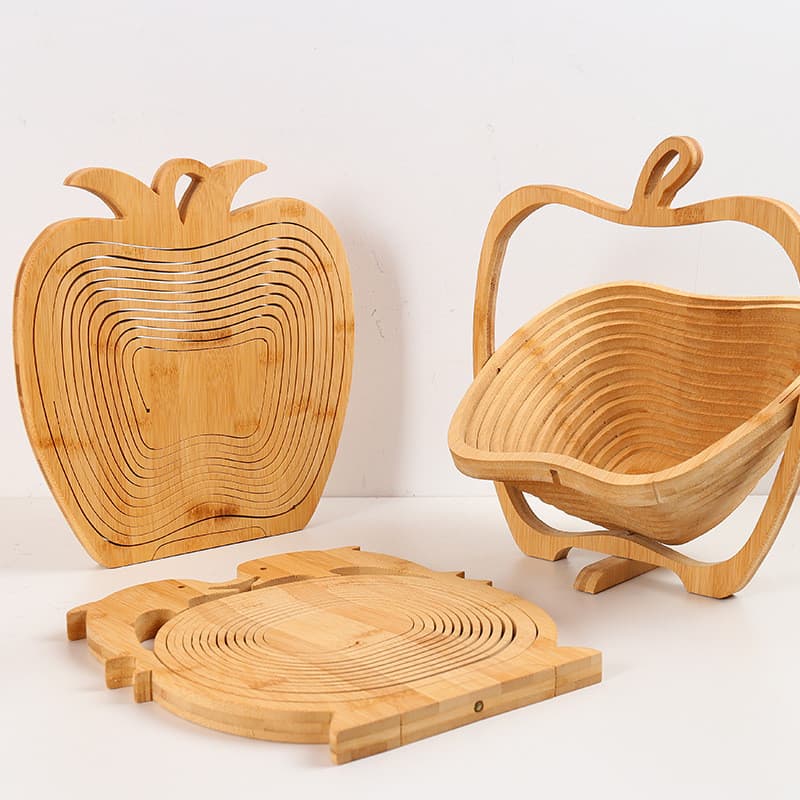 Cesta de Frutas de Bambu Ecológica e Bandeja Decorativa Resistente ao Calor NCO8