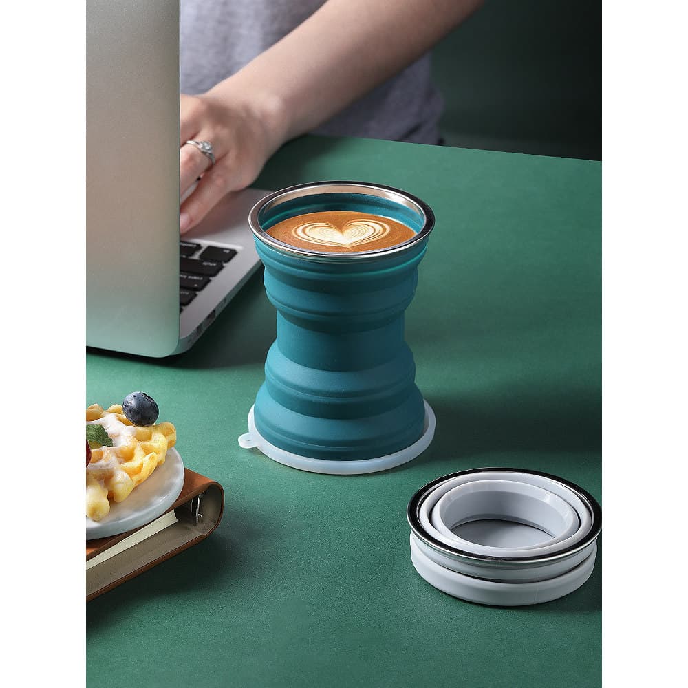 Copo de água dobrável de Silicone, grande capacidade, viagem, copo telescópico, dobrável, multifuncional, copo de água,