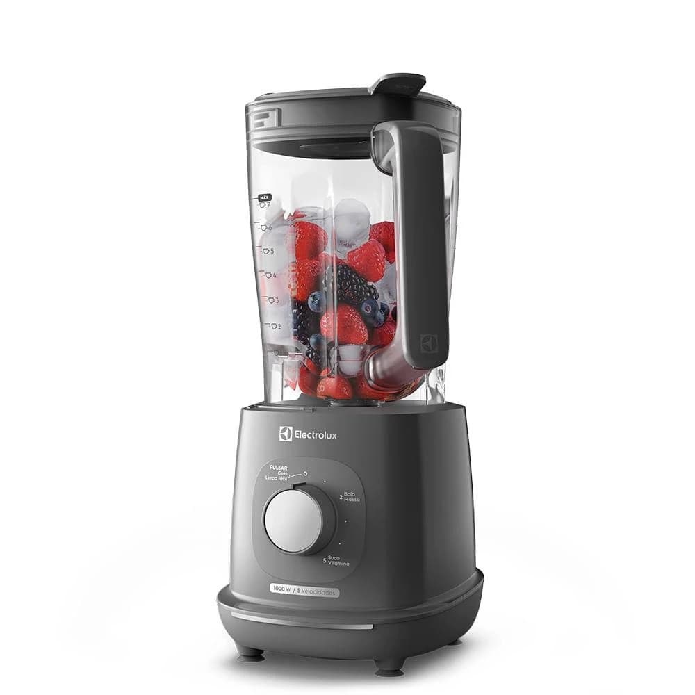 0Liquidificador Electrolux 1000W 2.7L Efficient TriForce 5 Velocidades Cinza (EBL1000) 220v (SALDO