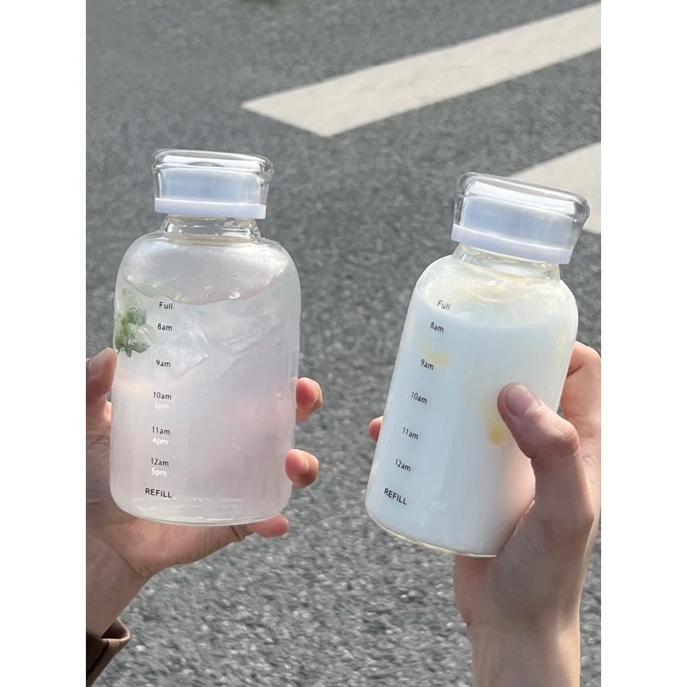 Copo de água de vidro para meninas, resistente a altas temperaturas, palha, frutas, chá, grande capacidade, garrafa de á