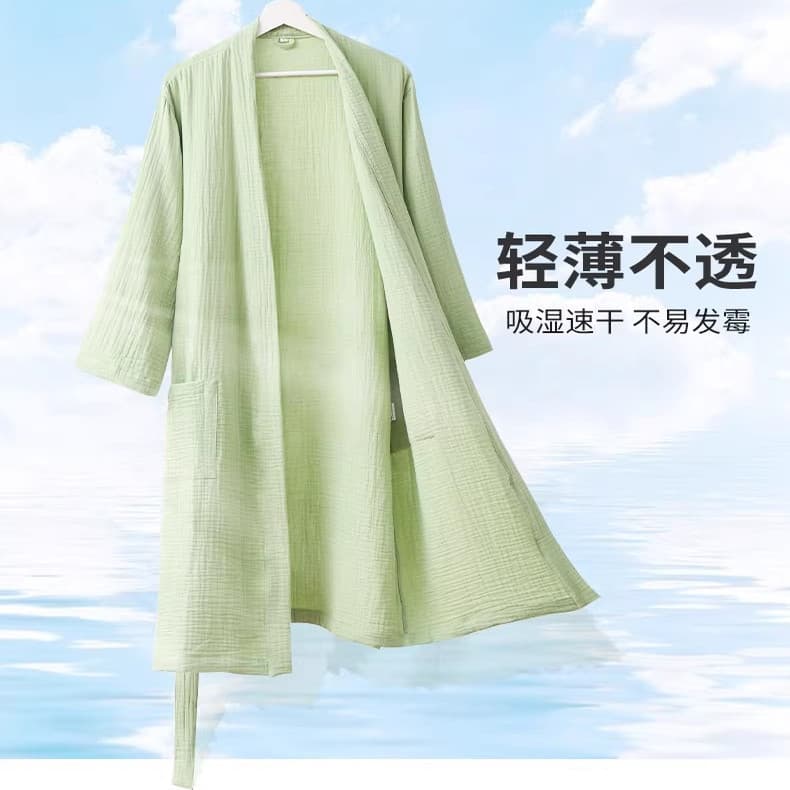 High-End masculino feminino casais bens puro algodão gaze roupão primavera verão três camadas gaze algodão camisola Univ