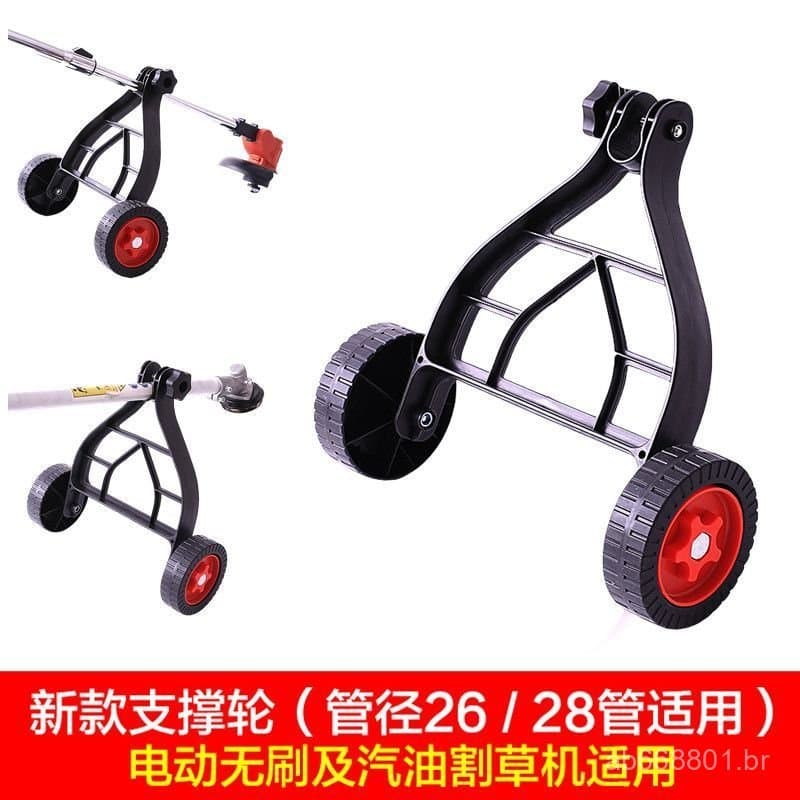 Roda auxiliar universal de 26-28mm para cortador de grama a bateria de lítio, roda auxiliar para aparador de grama a gas