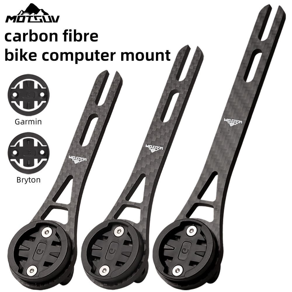 Quadro de extensão de cronômetro de fibra de carbono bicicleta de estrada integrado guiador suporte farol câmera esporti