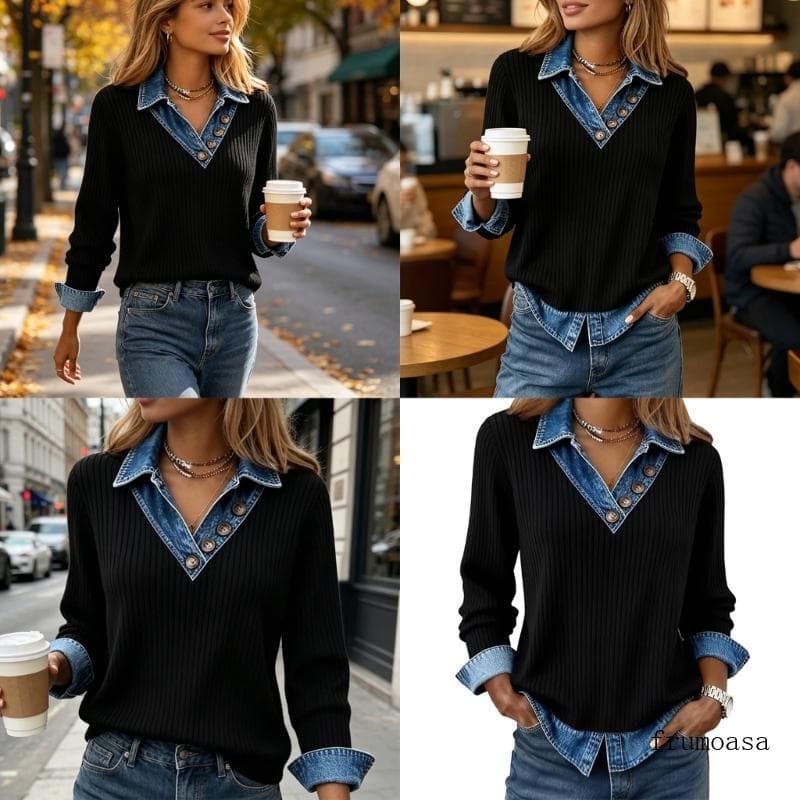 Blusa Malha Casual Fru Para Nervuras Comprida Pulôver Deslocamento Escritório D