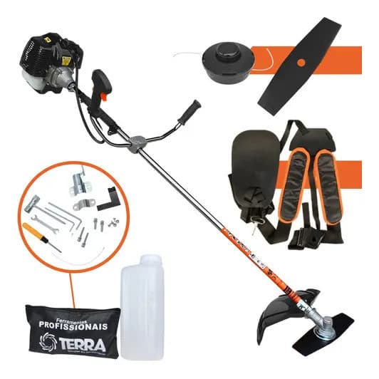 Roçadeira Terra GRH430-Black gasolina 2 tempos 42.7CC com acessórios incluídos