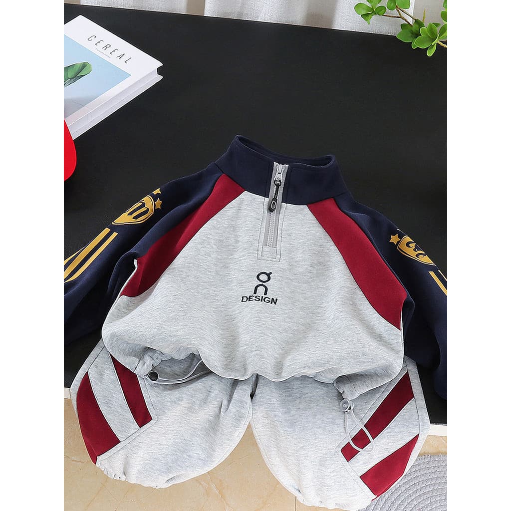 Meninos primavera moletom terno bonito estilo na moda 2026 bebê primavera outono terno de duas peças do bebê crianças ro