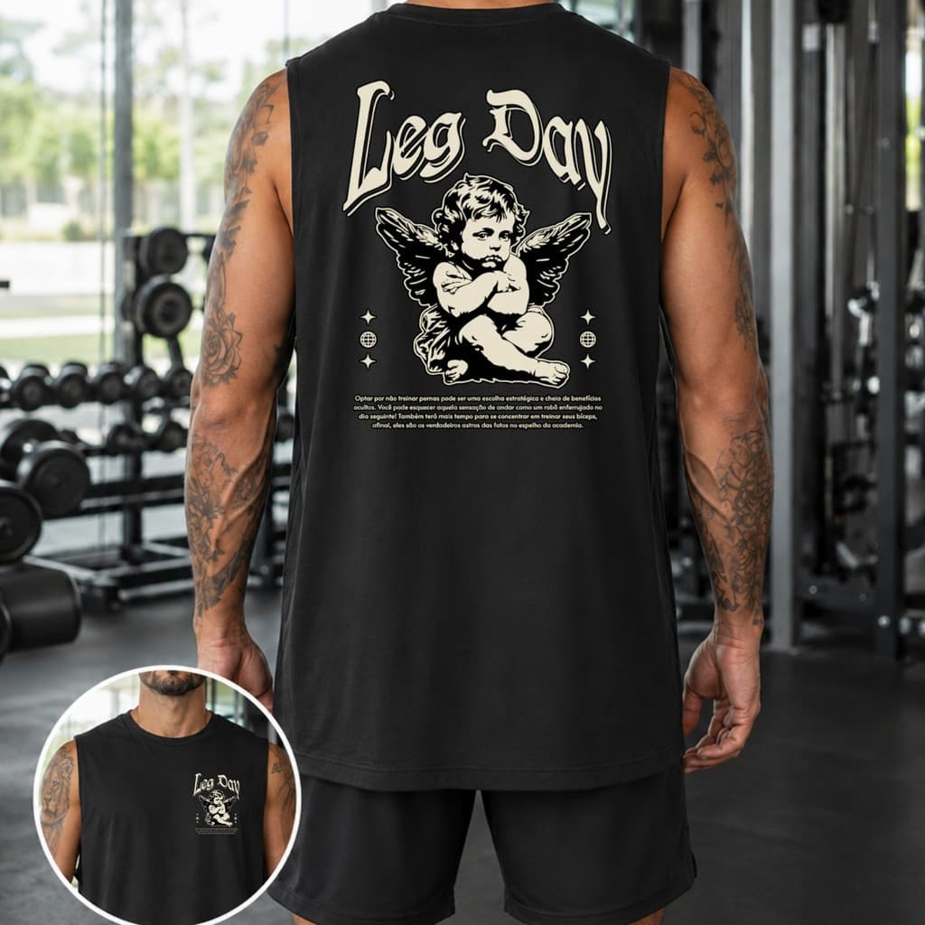 Regata Oversized Machão Estampada Legday Academia Treino Gym ENVIO IMEDIATO qualidade otima alta costura