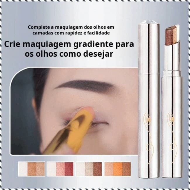 [Maquiagem Rápida e Fácil] Stik Eyeshadow Gradien Tiga Warna | Sombra/Olhos/Gradiente