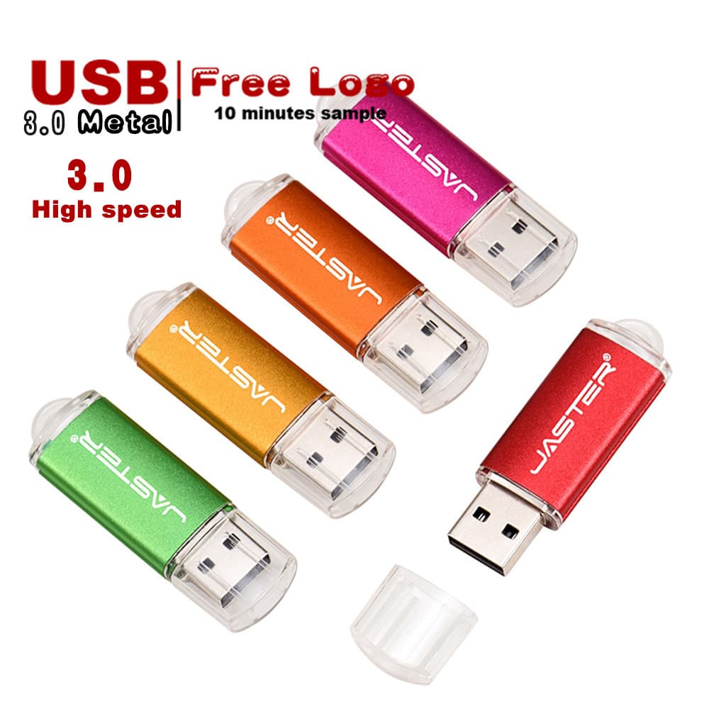 JASTER Metal U Disk 8 Gb , 4 Bastão De Memória USB 3.0 , 128 Mb 8 32 64 Unidade Flash , Marca Registrada Personalizada G