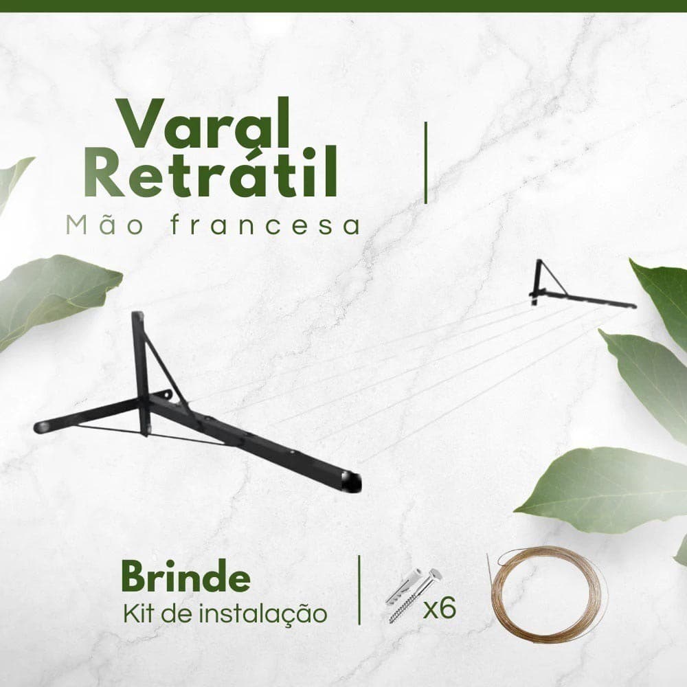 Varal Retrátil de Parede e Muro – Envio Rápido e Instalação Fácil