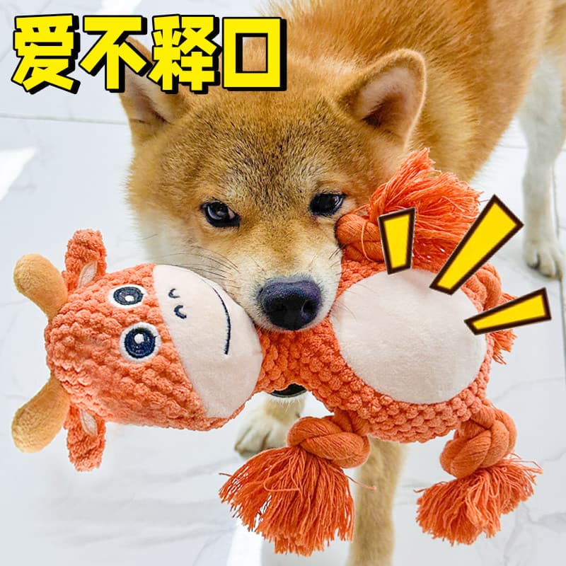 Cão Muppet brinquedo resistente à mordida aliviar o tédio nó de pelúcia corda Molar voz interativa Golden Retriever Tedd