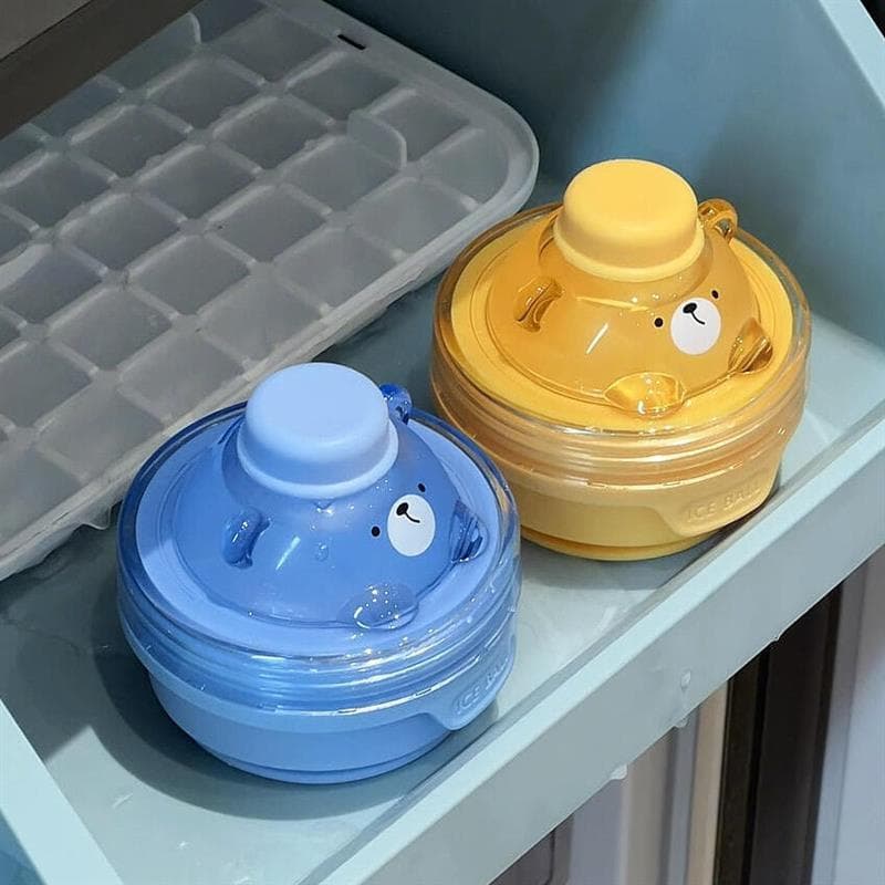 Urso bola de gelo molde dobrável bola de gelo copo fabricante de gelo Silicone macio verão congelado cubo de gelo redond