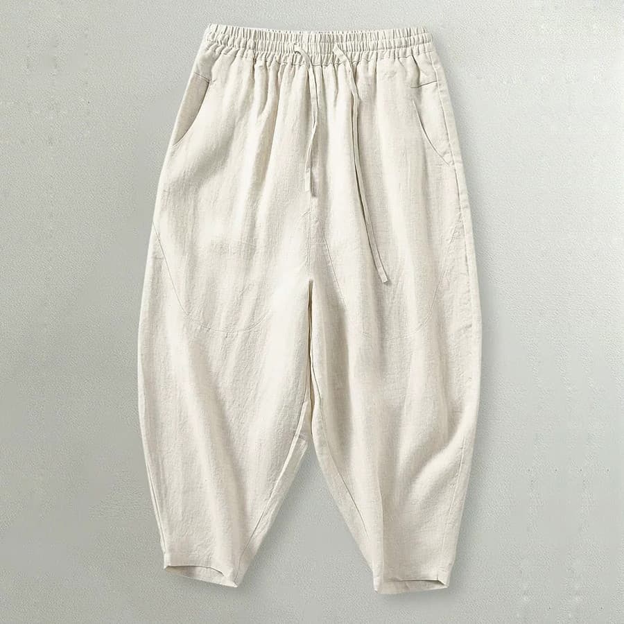 Calças de linho masculinas de linho verão calças harém finas calças casuais masculinas Bloomers calças de linho soltas c