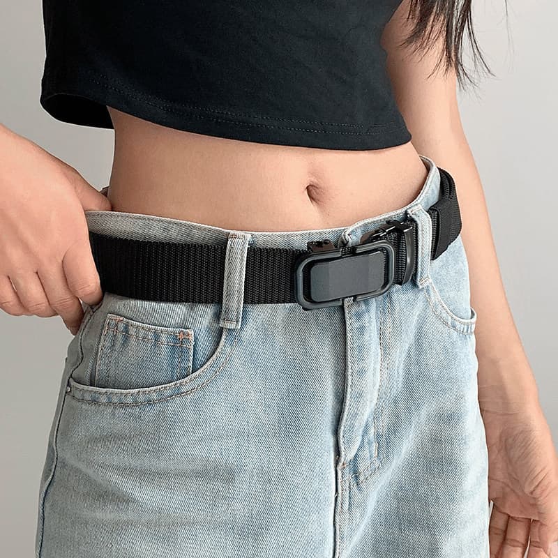 cinto feminino plus size cinto feminino largo 2026 novo estilo masculino feminino lona cinto de náilon não-buraco fivela